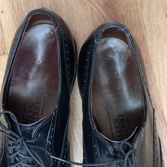 Allen Edmonds Mens Shoes Black Leather McAllister Wing Tip Oxford Shoes Sz 8.5 D main image 5